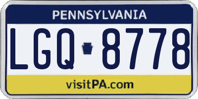 PA license plate LGQ8778