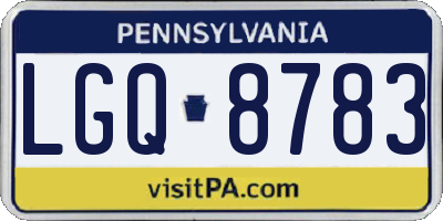 PA license plate LGQ8783