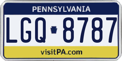 PA license plate LGQ8787