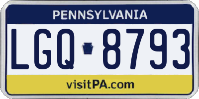 PA license plate LGQ8793