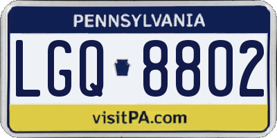 PA license plate LGQ8802