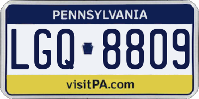 PA license plate LGQ8809