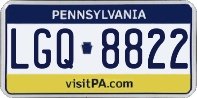 PA license plate LGQ8822