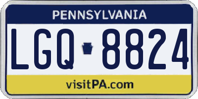 PA license plate LGQ8824