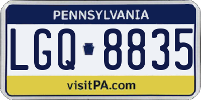 PA license plate LGQ8835