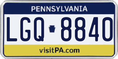 PA license plate LGQ8840
