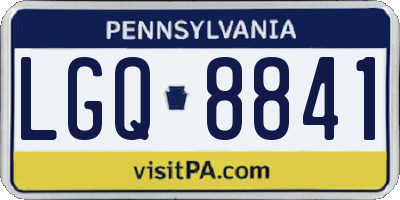 PA license plate LGQ8841