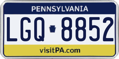 PA license plate LGQ8852