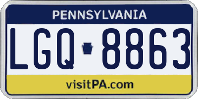 PA license plate LGQ8863