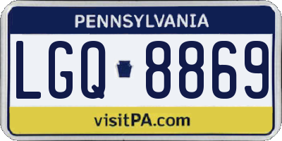 PA license plate LGQ8869