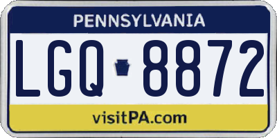 PA license plate LGQ8872
