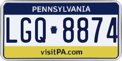 PA license plate LGQ8874