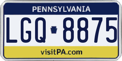 PA license plate LGQ8875
