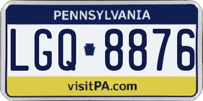 PA license plate LGQ8876