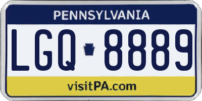 PA license plate LGQ8889