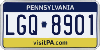 PA license plate LGQ8901