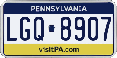 PA license plate LGQ8907
