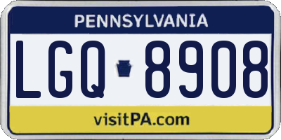 PA license plate LGQ8908