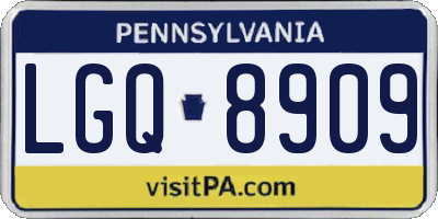 PA license plate LGQ8909