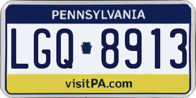 PA license plate LGQ8913