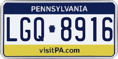 PA license plate LGQ8916