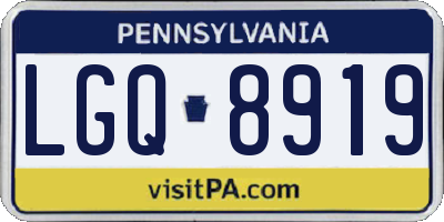 PA license plate LGQ8919