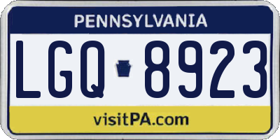 PA license plate LGQ8923