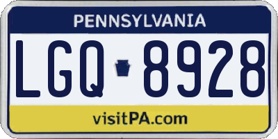 PA license plate LGQ8928