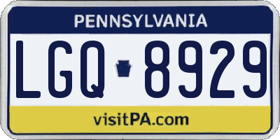 PA license plate LGQ8929