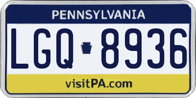 PA license plate LGQ8936