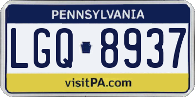PA license plate LGQ8937