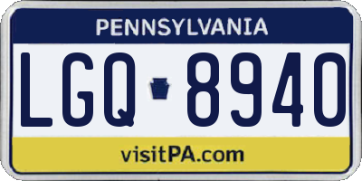 PA license plate LGQ8940