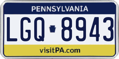 PA license plate LGQ8943