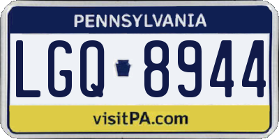 PA license plate LGQ8944