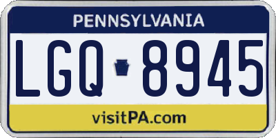 PA license plate LGQ8945
