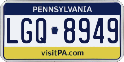 PA license plate LGQ8949
