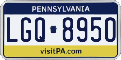 PA license plate LGQ8950