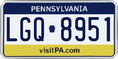 PA license plate LGQ8951