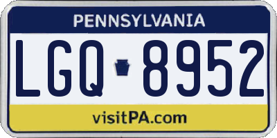 PA license plate LGQ8952