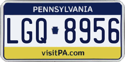 PA license plate LGQ8956