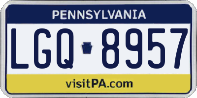 PA license plate LGQ8957