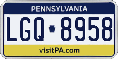 PA license plate LGQ8958