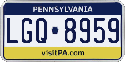 PA license plate LGQ8959