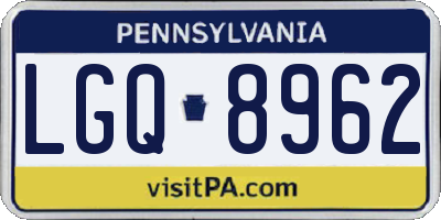 PA license plate LGQ8962
