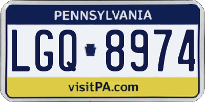 PA license plate LGQ8974