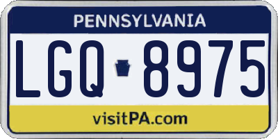 PA license plate LGQ8975