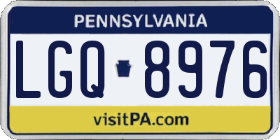 PA license plate LGQ8976