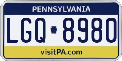 PA license plate LGQ8980