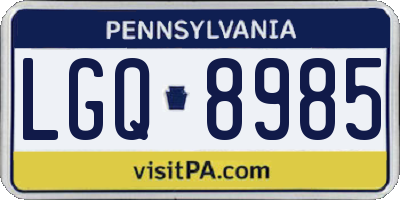 PA license plate LGQ8985