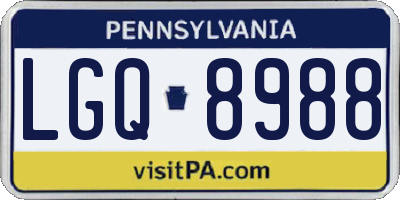 PA license plate LGQ8988
